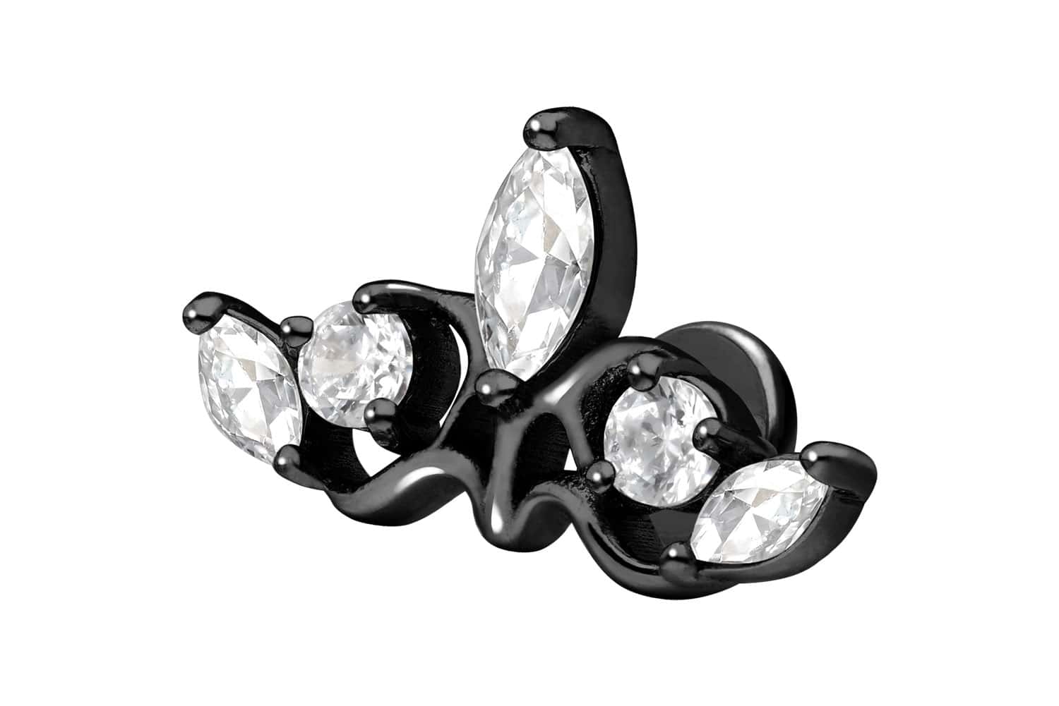 Titan Labret Piercing mit Innengewinde GOTISCHE KRONE